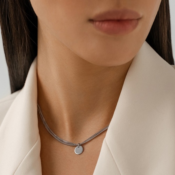 Колье из серебра, плетение «Тонда + Гурмета»